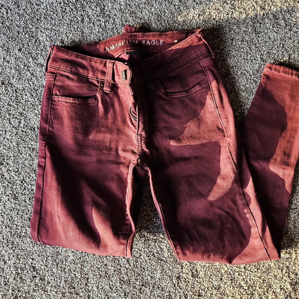 American Eagle Maroon Jeans
